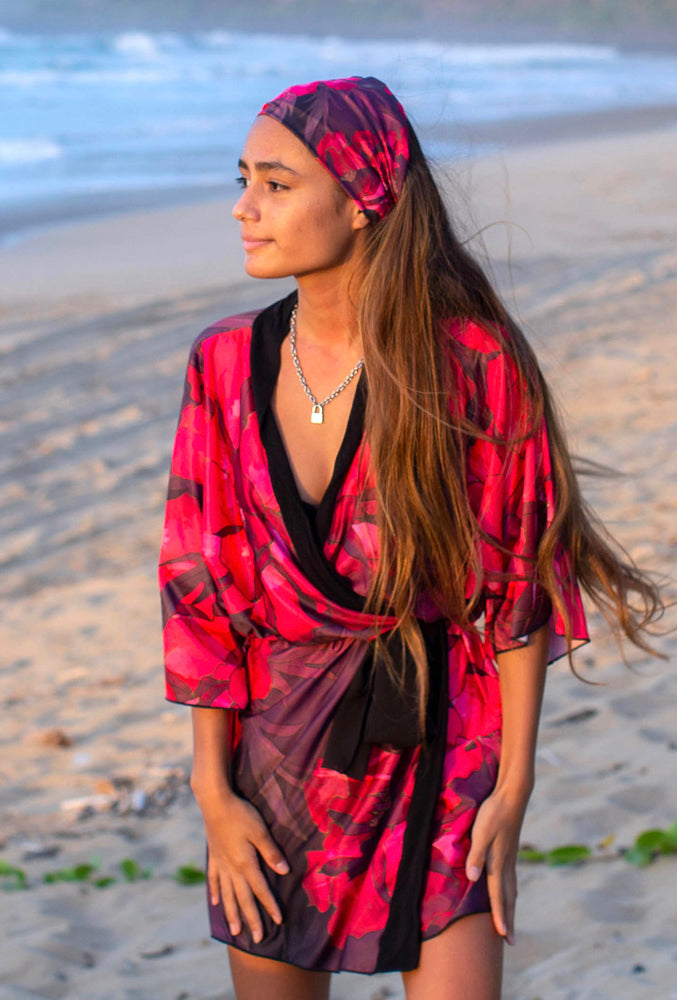 red kimono dressing gown Ruby Red Kimono Robe Dress DATURA