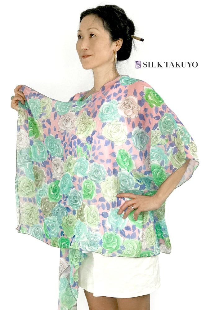 Sheer Kimono, Kyoto Rose, Pastel Pink