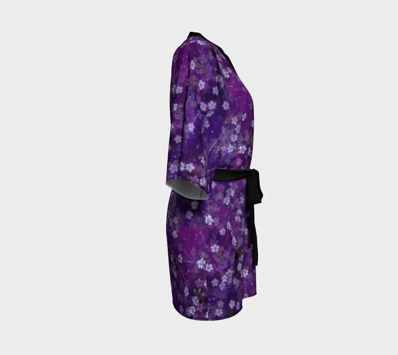 Japan Purple Robe Kimono Robe Japanese Purple Sakura – Silk Takuyo