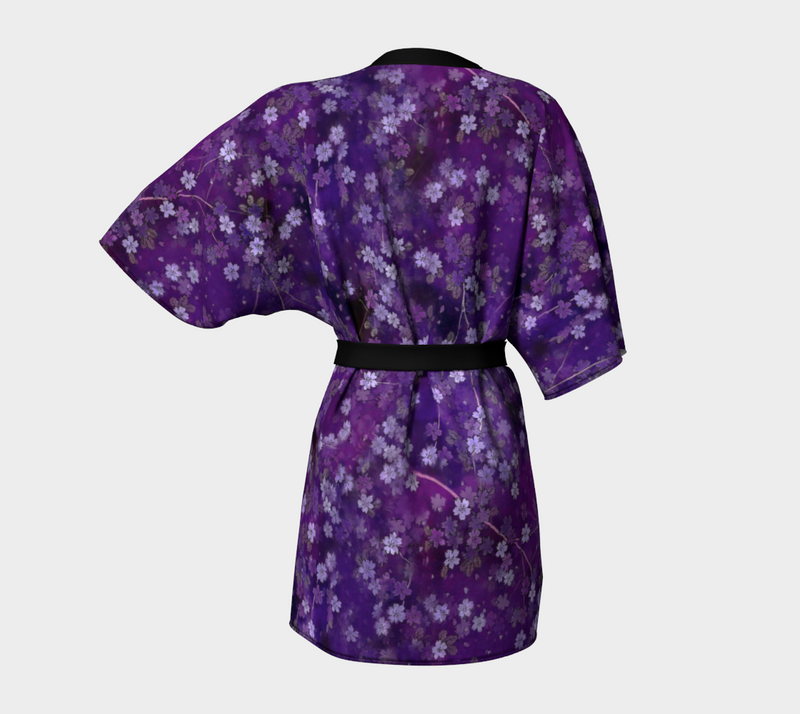 Japan Purple Robe Kimono Robe Japanese Purple Sakura – Silk Takuyo
