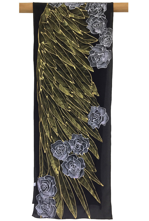 Black Wing Scarf, Gold, Silver