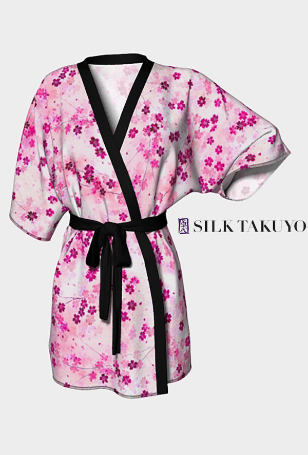 Japanese Kimono Robe, Pink Dreamy Cherry Blossom