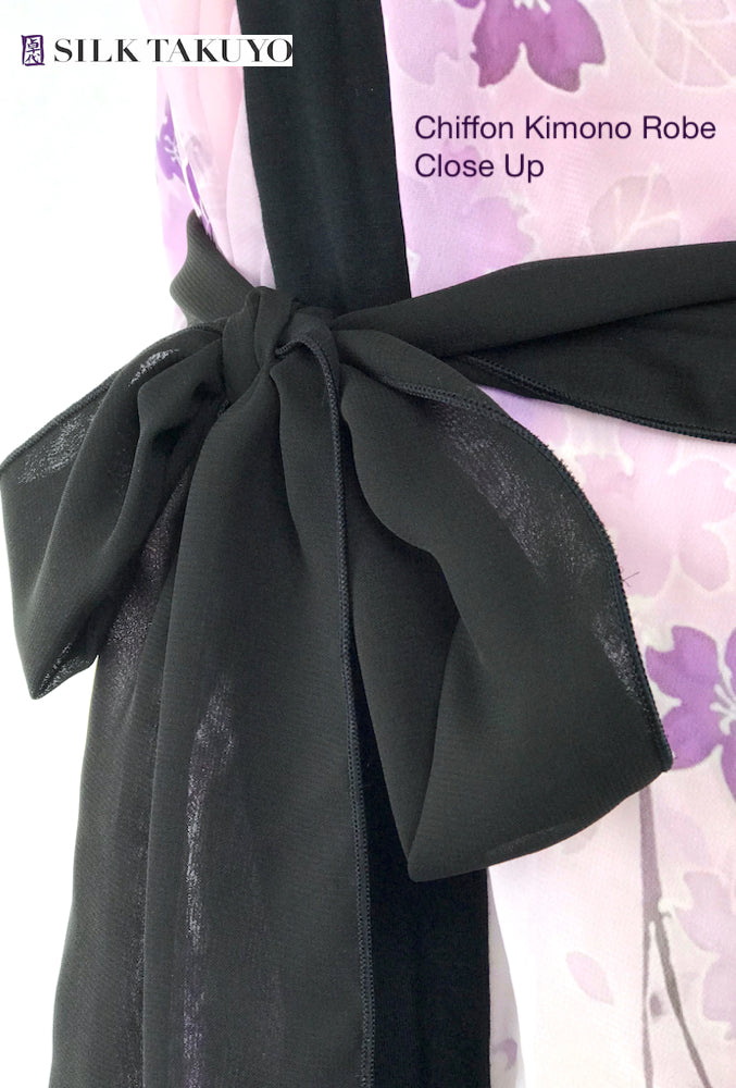 Long Kimono Robe Cosmic Purple Cherry Blossom