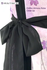 Long Kimono Robe Lavender Cherry Blossom