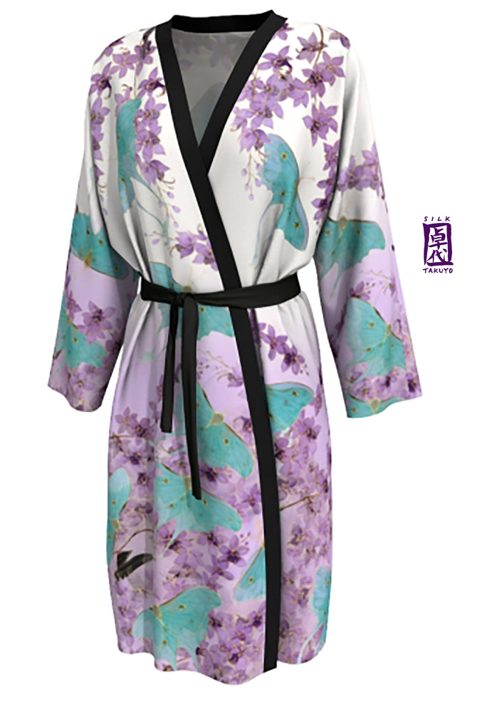 Luna Moth Kimono Robe, Purple Orchid
