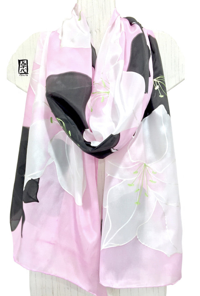 Pink Silk Shawl, Kimono Lily