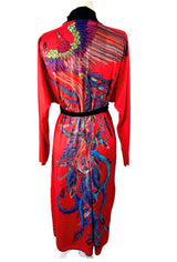Red Phoenix Long Kimono