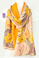 Reversible Kimono Scarf Yellow Daffodil