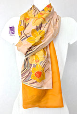 Reversible Kimono Scarf Yellow Daffodil