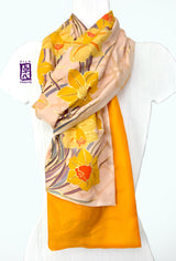 Reversible Kimono Scarf Yellow Daffodil