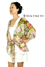 Sheer Kimono Cardigan Brown, Kyoto Rose