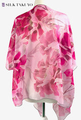 Sheer Kimono Jacket, Pink Peony