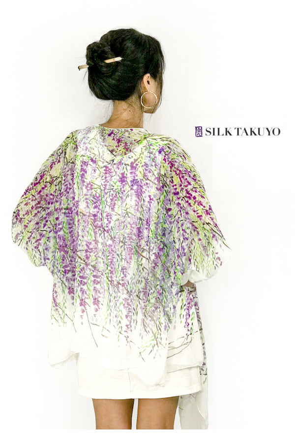 Sheer Kimono, Purple Wisteria – Silk Takuyo