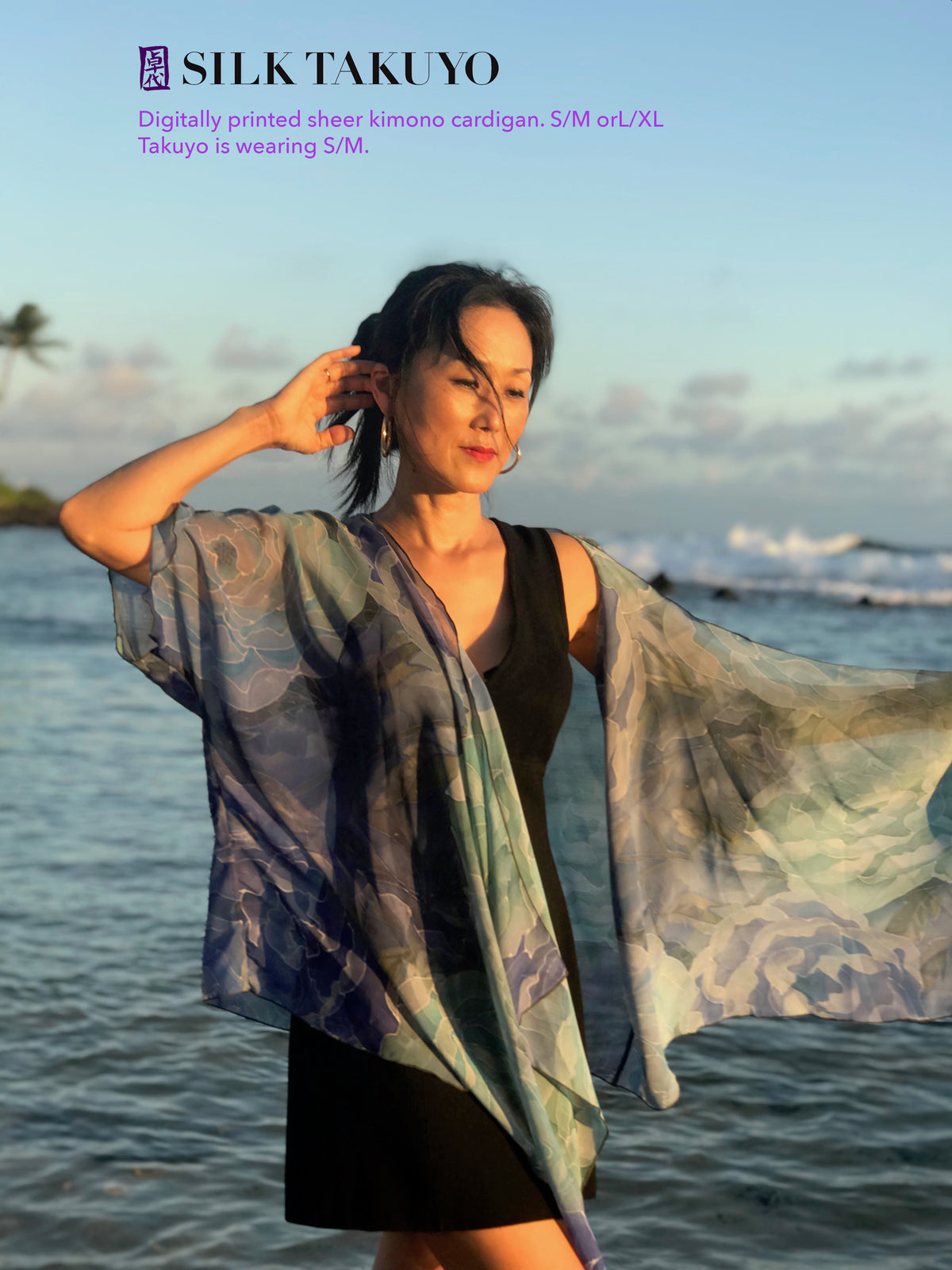 Buy Exclusive Luxury Hand Painted Sheer Kimono Top Online – Silk