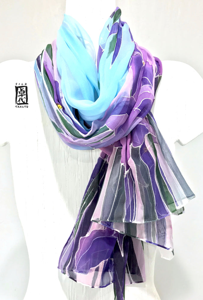 Silk Chiffon Shawl Wrap, Twilight Purple Iris