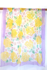 Silk Sarong Shawl, Yellow Rose Garden Party
