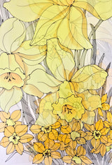 Silk Shawl Wrap, Yellow Daffodil