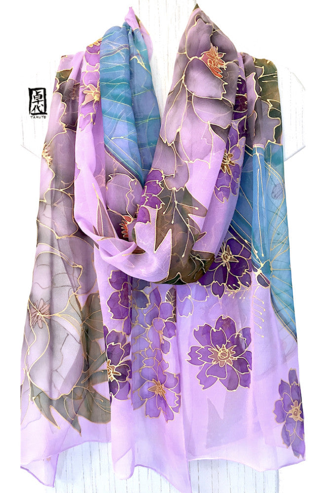 Silk Wrap, Purple Midnight Luna Moths